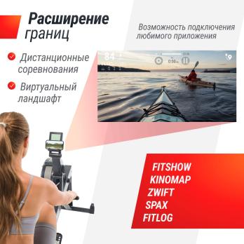 Гребной тренажер UNIX Fit аэродинамическая нагрузка / Air Rower-X черный