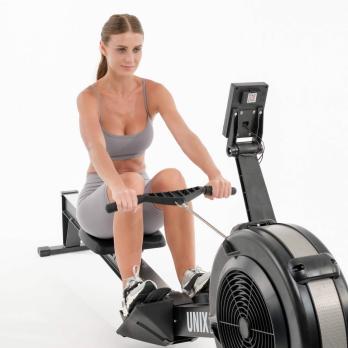 Гребной тренажер UNIX Fit аэродинамическая нагрузка / Air Rower-X черный