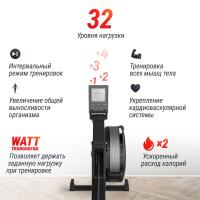 Гребной тренажер UNIX Fit Air воздушно-магнитный / Magnetic Rower-X черный