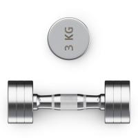 Гантель UNIX Fit PRO круглая хромированная 3 кг, 2 шт.