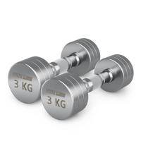 Гантель UNIX Fit PRO круглая хромированная 3 кг, 2 шт.