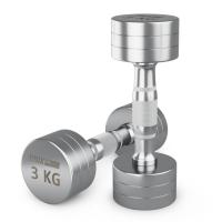 Гантель UNIX Fit PRO круглая хромированная 3 кг, 2 шт.