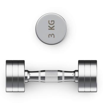 Гантель UNIX Fit PRO круглая хромированная 3 кг, 2 шт.