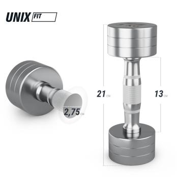 Гантель UNIX Fit PRO круглая хромированная 3 кг, 2 шт.