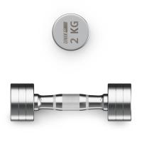 Гантель UNIX Fit PRO круглая хромированная 2 кг, 2 шт.
