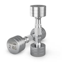 Гантель UNIX Fit PRO круглая хромированная 2 кг, 2 шт.