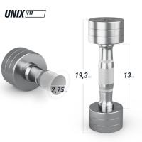 Гантель UNIX Fit PRO круглая хромированная 2 кг, 2 шт.