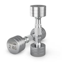Гантель UNIX Fit PRO круглая хромированная 2 кг, 2 шт.