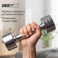 Гантель UNIX Fit PRO круглая хромированная 2 кг, 2 шт.