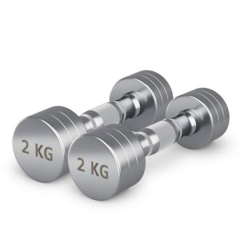 Гантель UNIX Fit PRO круглая хромированная 2 кг, 2 шт.