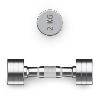 Гантель UNIX Fit PRO круглая хромированная 2 кг, 2 шт.