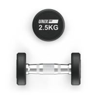 Гантель UNIX Fit PRO круглая обрезиненная 2,5 кг, 2 шт.