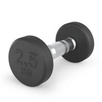 Гантель UNIX Fit PRO круглая обрезиненная 2,5 кг, 2 шт.