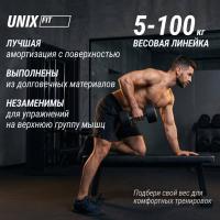 Гантель UNIX Fit PRO круглая обрезиненная 2,5 кг, 2 шт.