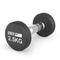 Гантель UNIX Fit PRO круглая обрезиненная 2,5 кг, 2 шт.