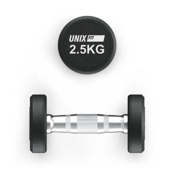 Гантель UNIX Fit PRO круглая обрезиненная 2,5 кг, 2 шт.