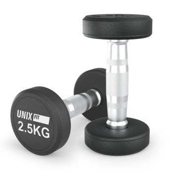 Гантель UNIX Fit PRO круглая обрезиненная 2,5 кг, 2 шт.
