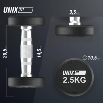 Гантель UNIX Fit PRO круглая обрезиненная 2,5 кг, 2 шт.