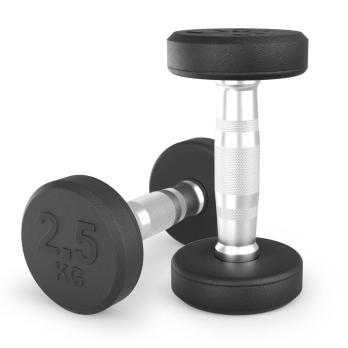 Гантель UNIX Fit PRO круглая обрезиненная 2,5 кг, 2 шт.