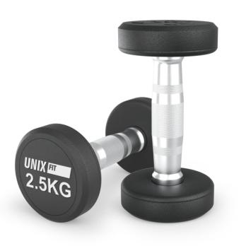Гантель UNIX Fit PRO круглая обрезиненная 2,5 кг, 2 шт.