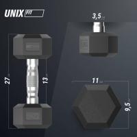Гантель гексагональная UNIX Fit обрезиненная 5 кг, 2 шт.