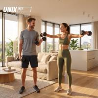 Гантель гексагональная UNIX Fit обрезиненная 5 кг, 2 шт.