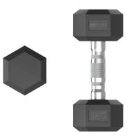 Гантель гексагональная UNIX Fit обрезиненная 5 кг, 2 шт.
