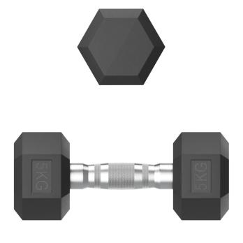 Гантель гексагональная UNIX Fit обрезиненная 5 кг, 2 шт.