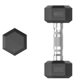 Гантель гексагональная UNIX Fit обрезиненная 2,5 кг, 2 шт.