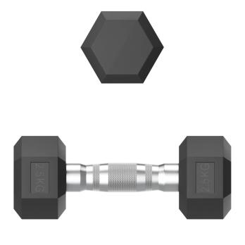 Гантель гексагональная UNIX Fit обрезиненная 2,5 кг, 2 шт.