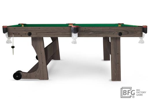 Бильярд BFG Compact Light 6 (Анкор) (РП, анкор темный (ЛДСП), ЛДСП_16, Manchester 45 Yellow green ш1,98м, Х/б сетка)