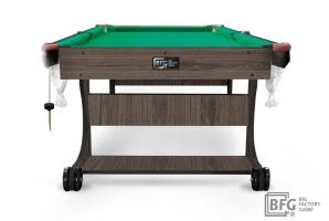 Бильярд BFG Compact Light 6 (Анкор) (Пул, анкор темный (ЛДСП), ЛДСП_16, Manchester 45 Yellow green ш1,98м, Х/б сетка)
