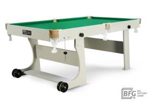 Бильярд BFG Compact Light 5 (Серый) (Пул, серый (ЛДСП), ЛДСП_16, Manchester 45 Yellow green ш1,98м, Х/б сетка)
