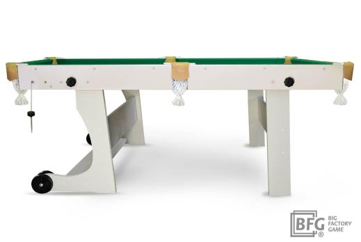 Бильярд BFG Compact Light 5 (Серый) (Пул, серый (ЛДСП), ЛДСП_16, Manchester 45 Yellow green ш1,98м, Х/б сетка)