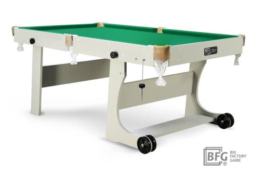 Бильярд BFG Compact Light 5 (Серый) (РП, серый (ЛДСП), ЛДСП_16, Manchester 45 Yellow green ш1,98м, Х/б сетка)