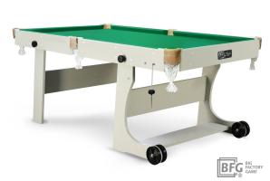 Бильярд BFG Compact Light 6 (Серый) (РП, серый (ЛДСП), ЛДСП_16, Manchester 45 Yellow green ш1,98м, Х/б сетка)