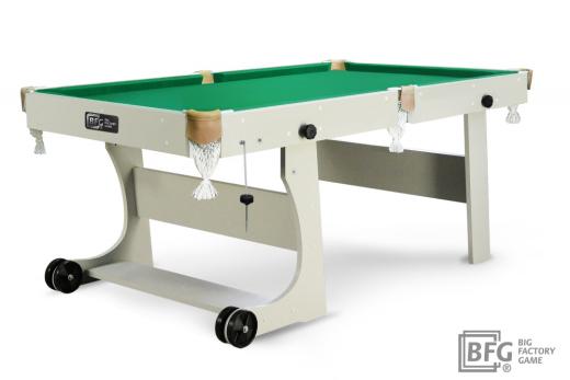 Бильярд BFG Compact Light 6 (Серый) (РП, серый (ЛДСП), ЛДСП_16, Manchester 45 Yellow green ш1,98м, Х/б сетка)