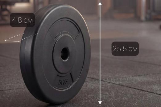 Диск 26 мм. пластиковый 5,0 кг VictoryFit VF-SPL26050