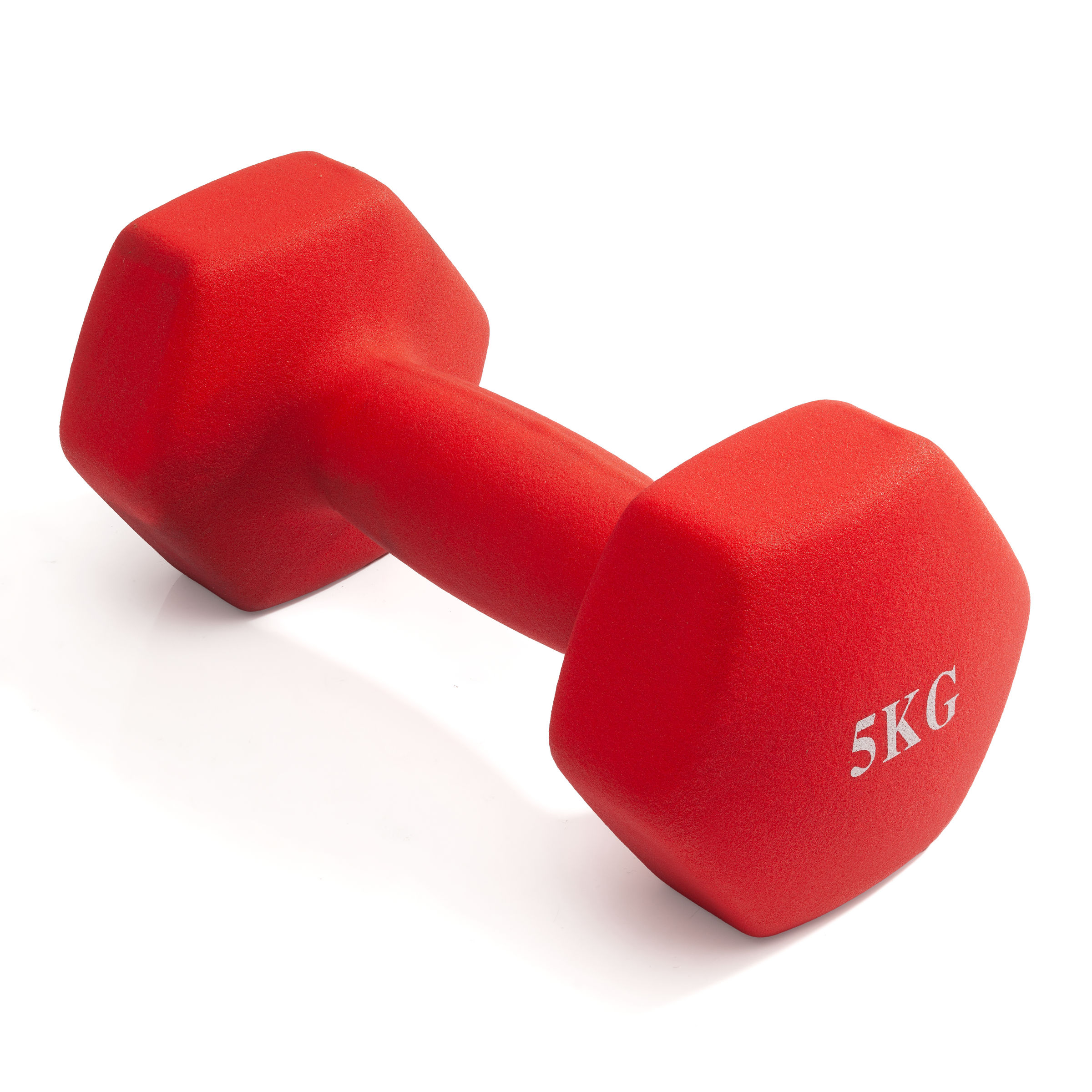 Гантель неразборная гексагональная неопрен 5 кг (красная) VictoryFit VF-DHN050
