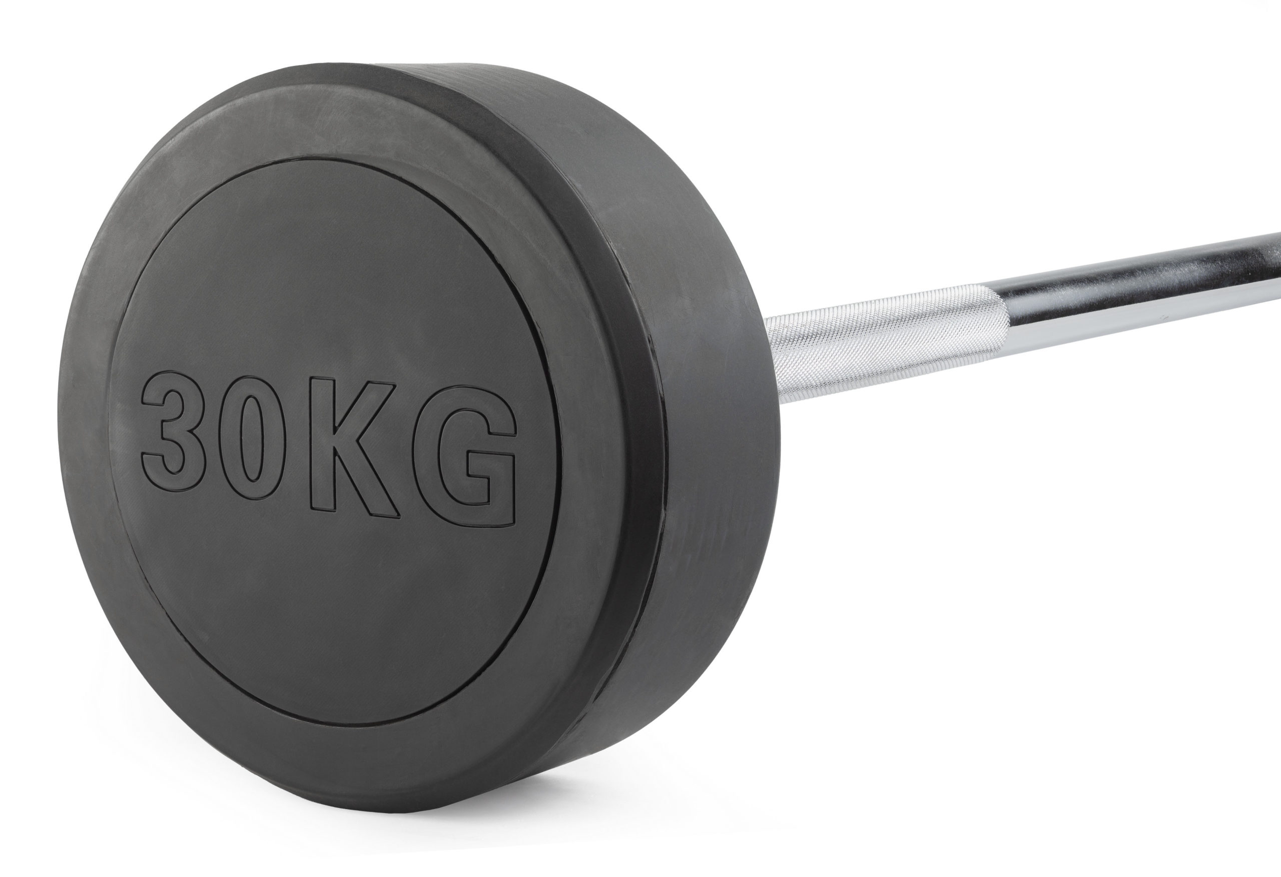 Штанга неразборная обрезиненная 30 кг. Прямой гриф. VictoryFit VF-DX4300