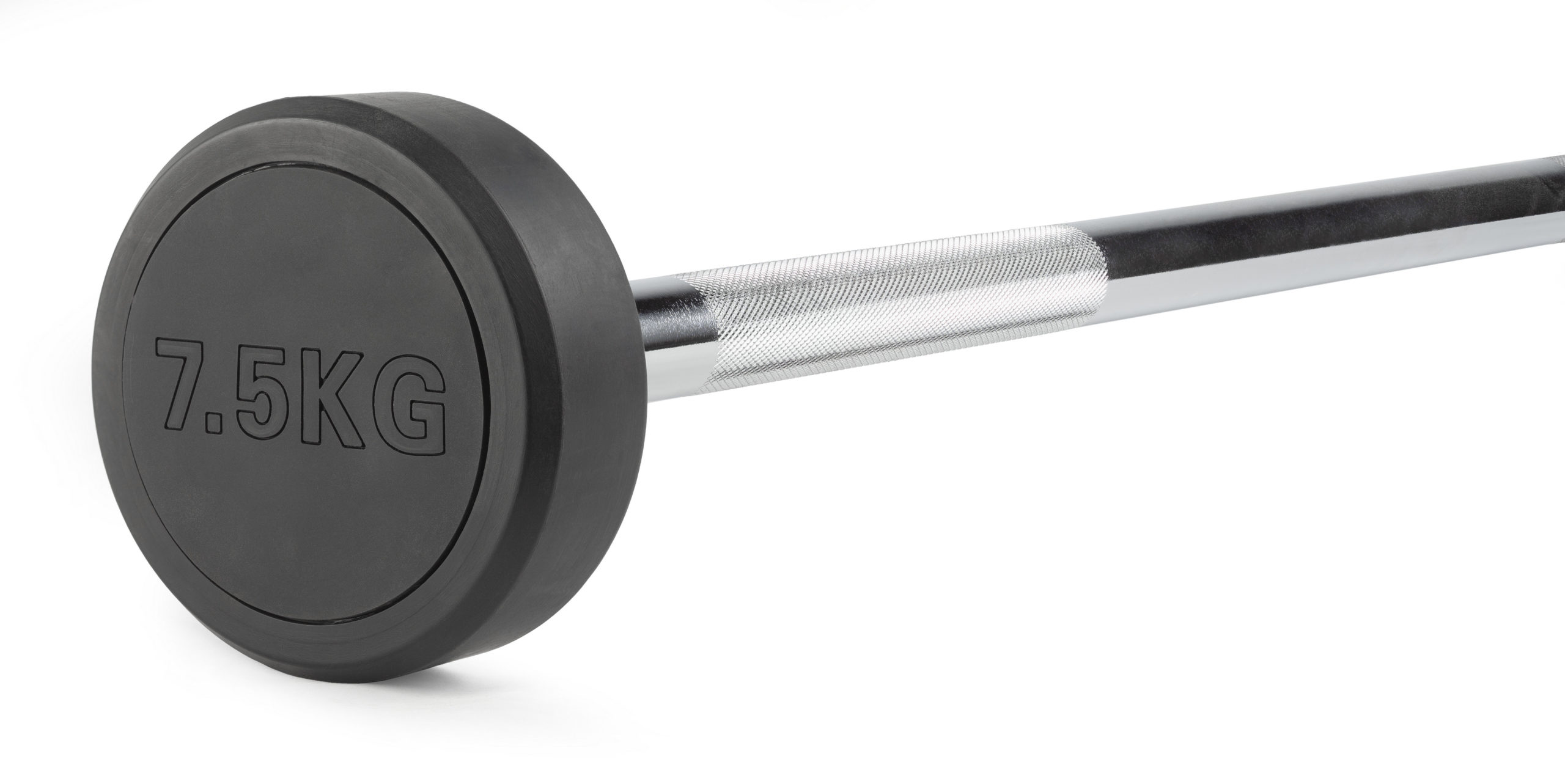 Штанга неразборная обрезиненная 7,5 кг. Прямой гриф. VictoryFit VF-DX4075