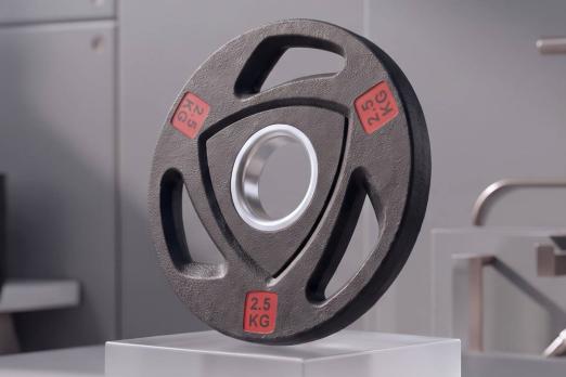 Диск 51 мм. NEO обрезиненный с 3-мя хватами 2,5 кг, VictoryFit VF-ST51025