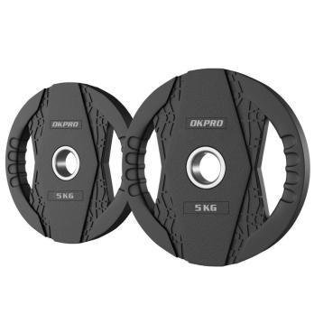 Диск обрезиненный тренировочный с двойным хватом OKPRO OK2005C 10 кг