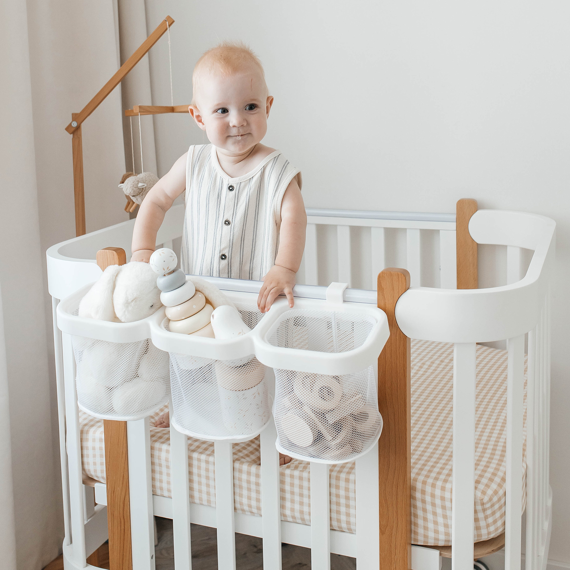 Органайзер для хранения подвесной UNIX Kids белый с тремя отделениями универсальный