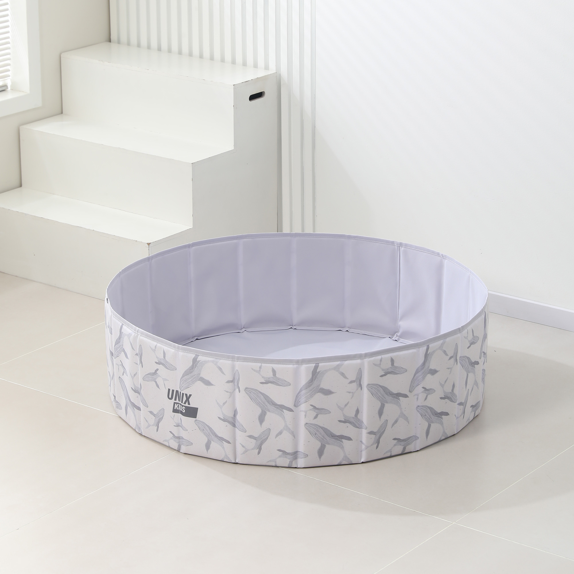 Сухой бассейн для шариков UNIX Kids Ocean / Океан 100 см серый (без шариков)