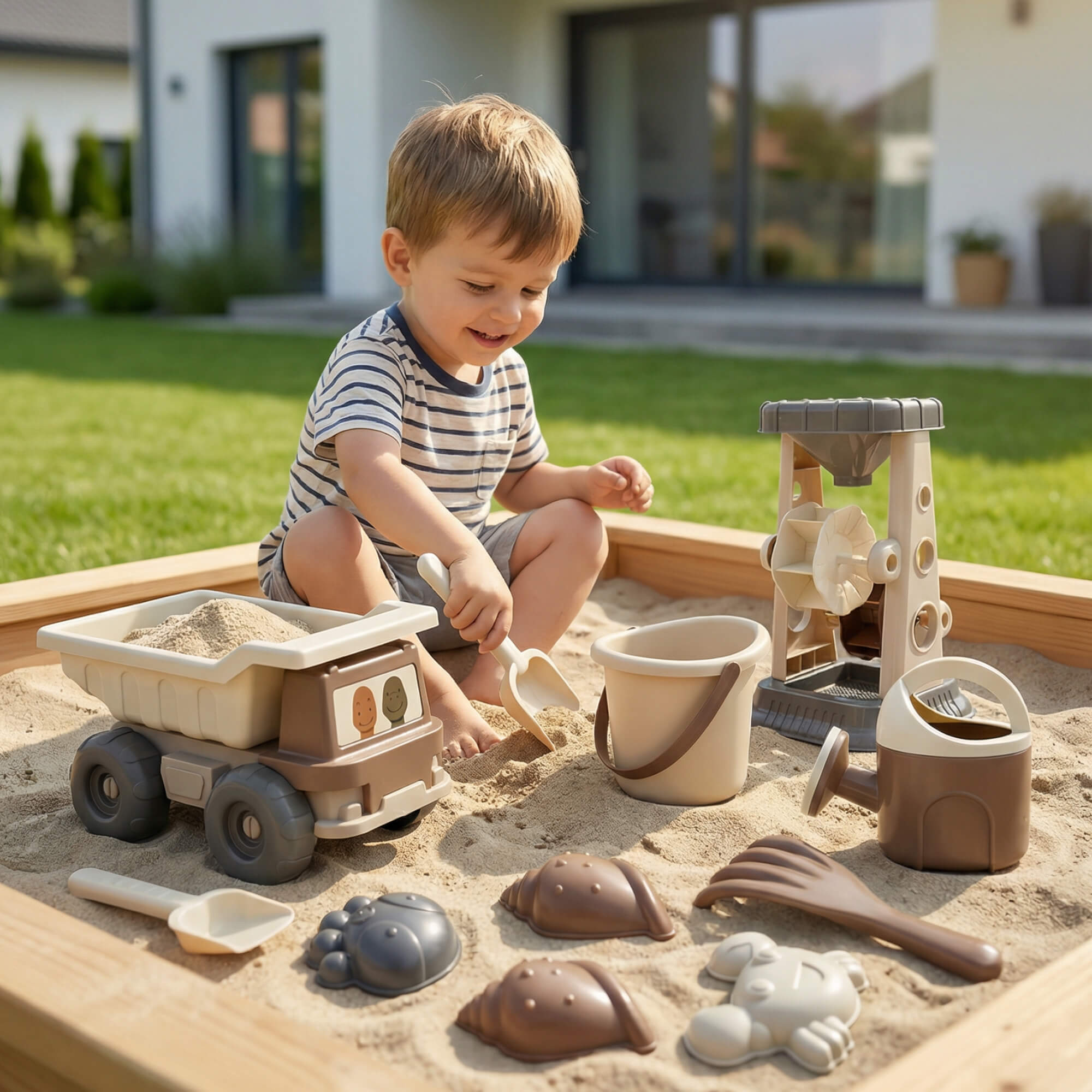 Набор игрушек для песочницы UNIX Kids 14 шт коричневый