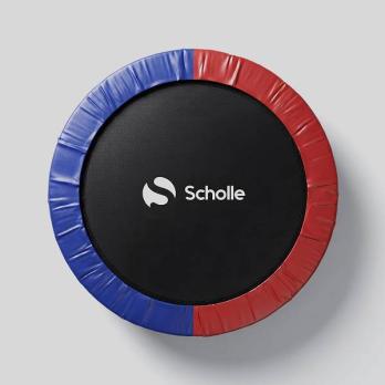 Батут каркасный 360см (12фут), SCHOLLE, с защитной сеткой и лестницей, красный/синий