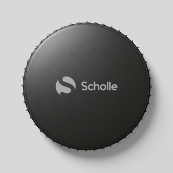 Батут каркасный 240см (8фут), SCHOLLE, с защитной сеткой и лестницей, зеленый/оранжевый
