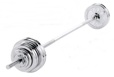 Штанга разборная, хромированная. Вес 20 кг.