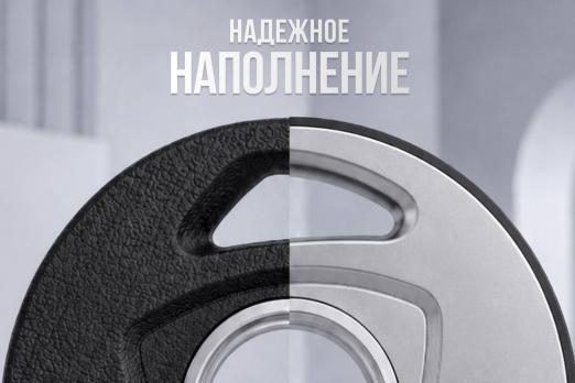 Диск 51 мм. NEO обрезиненный с 3-мя хватами 1,25 кг, VictoryFit VF-ST510125